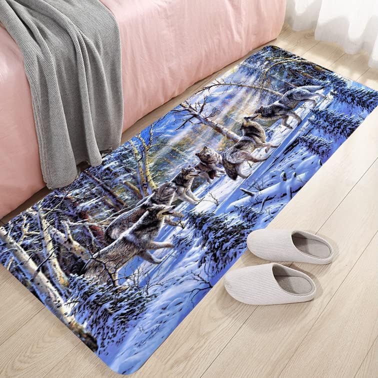 WODEJIA Tapete de franela antideslizante con impresión 3D para mesita de noche y sala de estar, tapetes absorbentes de humedad y polvo para cuarto