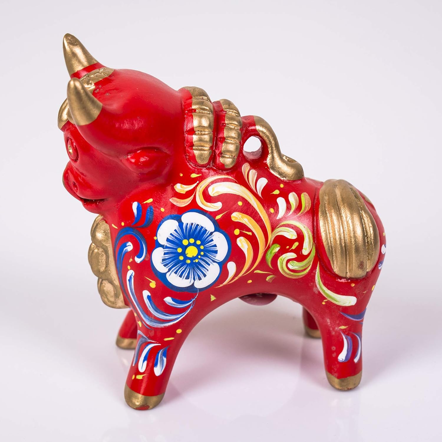 Peruvian Red Ceramic Pucara Bull 4.7″ Tall, Folk art ceramic, Bull of Pucara Figurine, Peruvian Sculpture Bull, pottery sculpture from Peru
