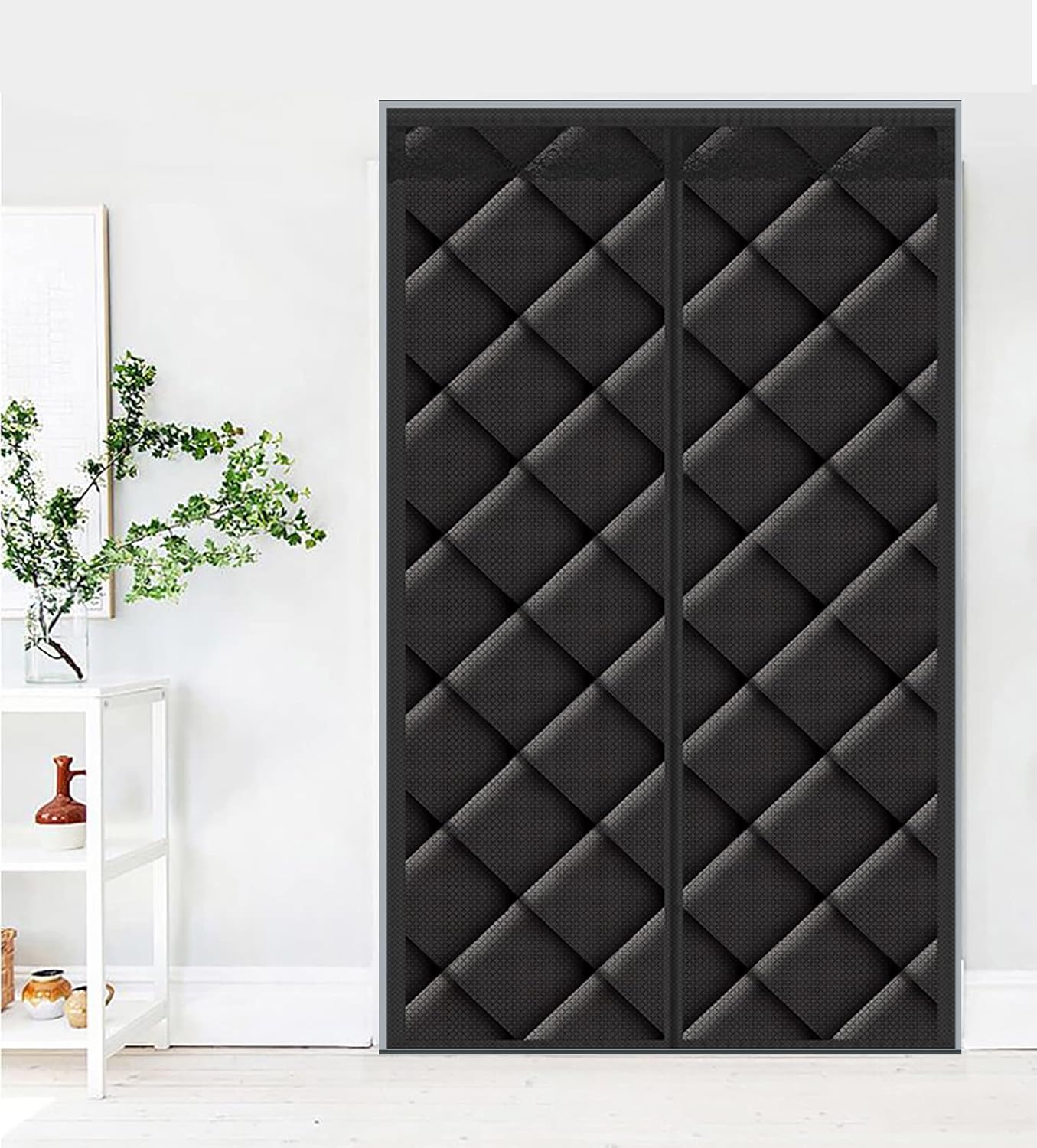 Cozomiz Cortina opaca magnética con aislamiento térmico para puerta, con aislamiento térmico, impermeable, reduce el ruido, 33 x 78 pulgadas, color