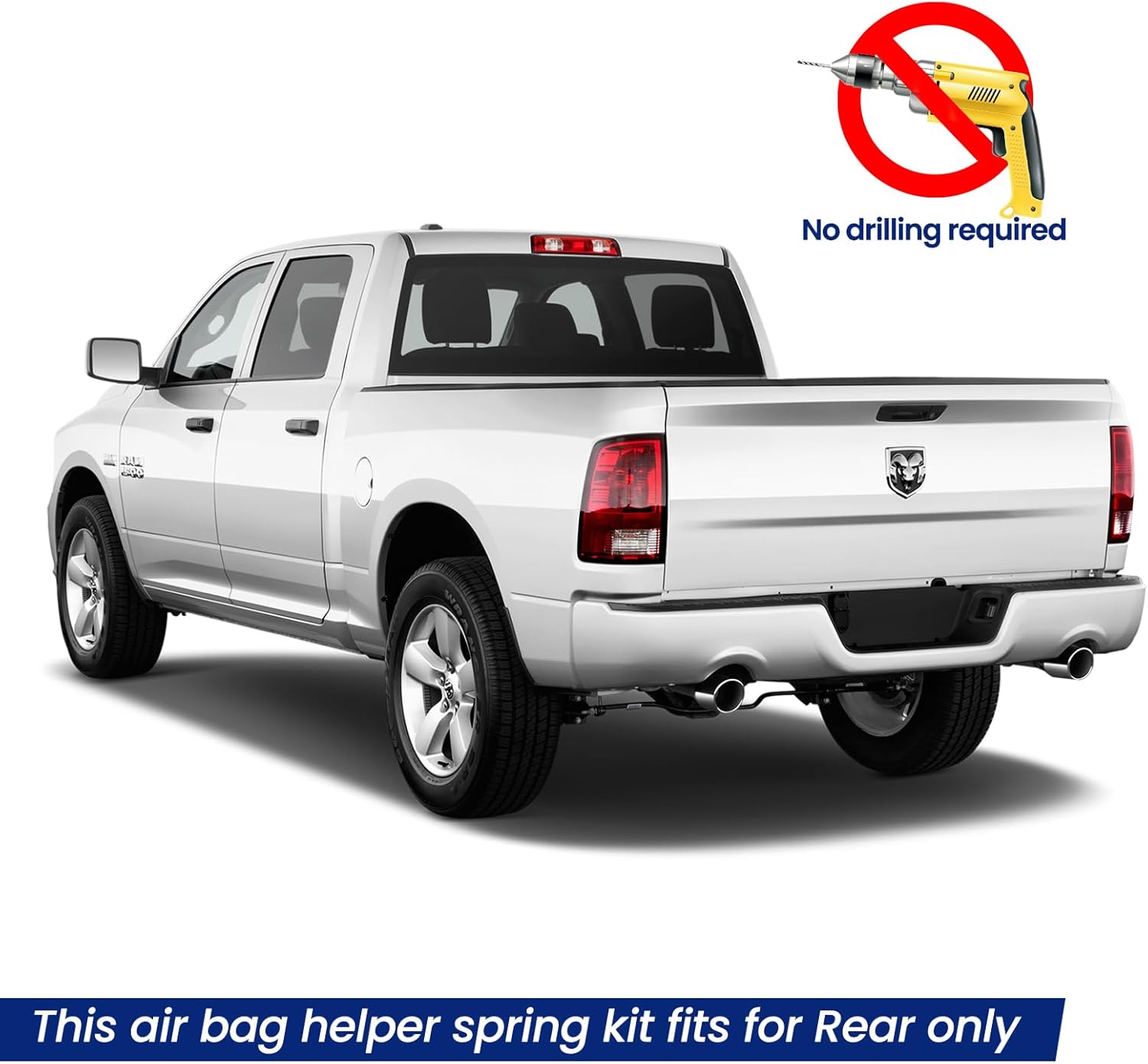 Kit de suspensión de bolsa de resorte compatible con Ram 15001500 Classic Pickups 09-22 Heavy Duty Air Ride Helper Spring Bag Ultimate Plus