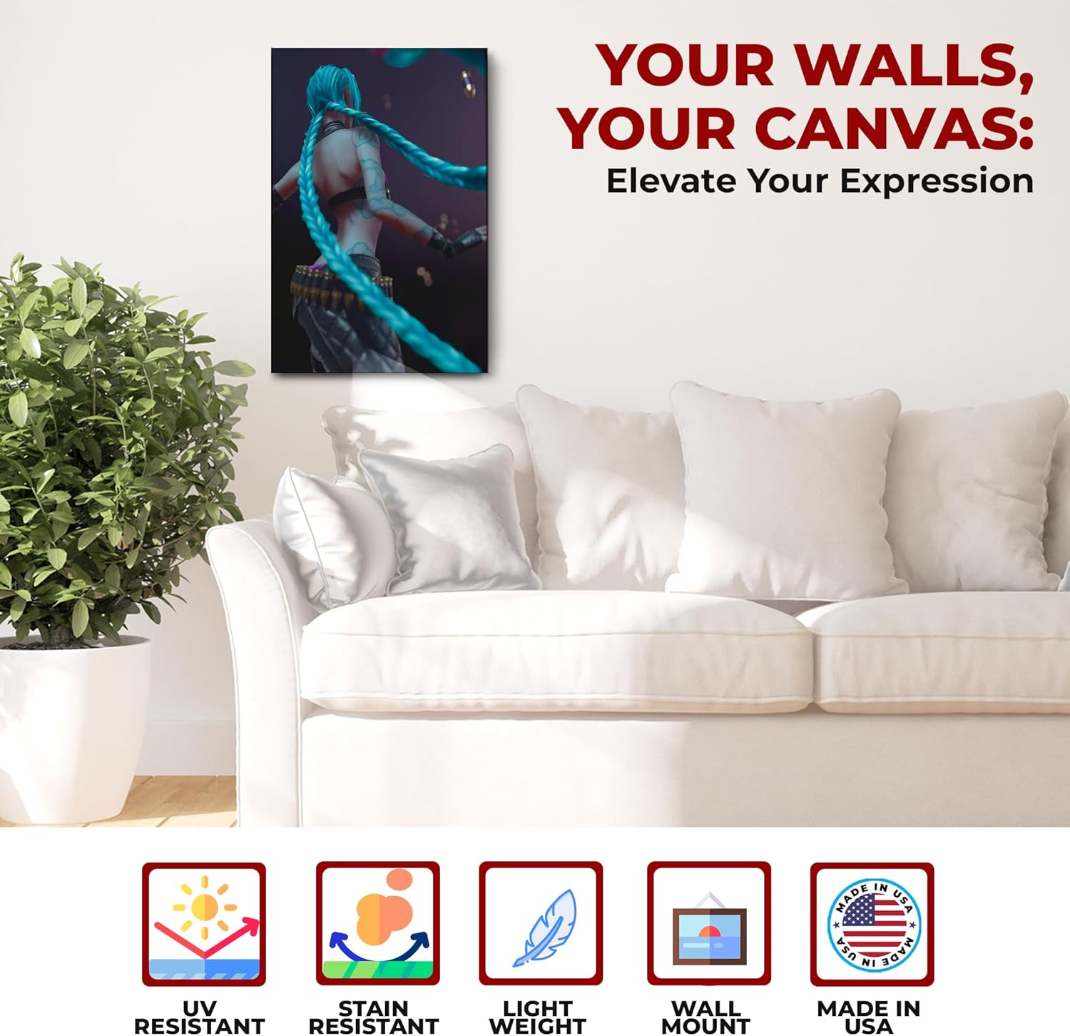 MAVIS PRINT League of Legends – Lienzo decorativo para pared de videojuegos de 12 x 16 pulgadas, impresión HD y marco de madera, decoración de pared