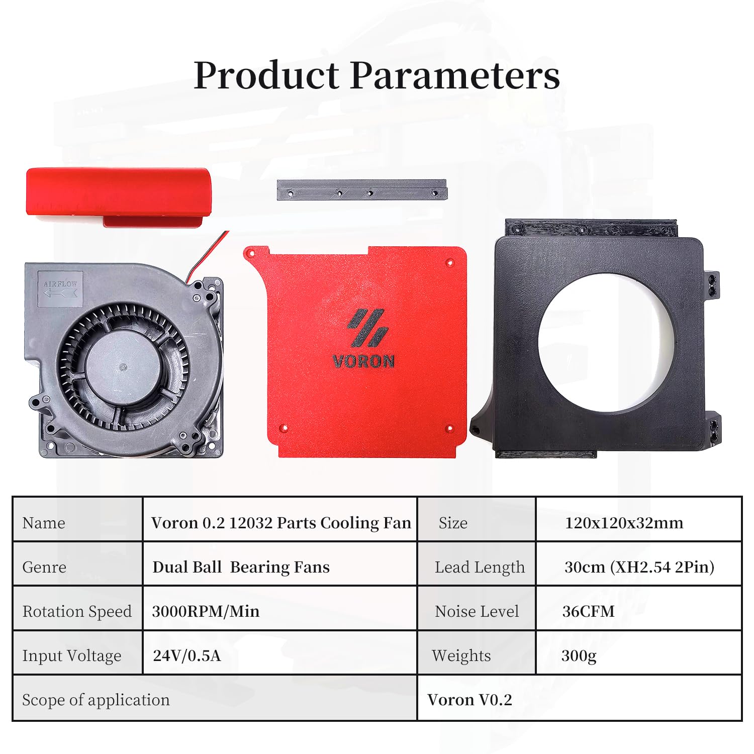 Ventilador de refrigeración sin escobillas modelo DC24V 12032 de alto rendimiento para VORON 0.2  Flujo de aire mejorado y baja vibración para una