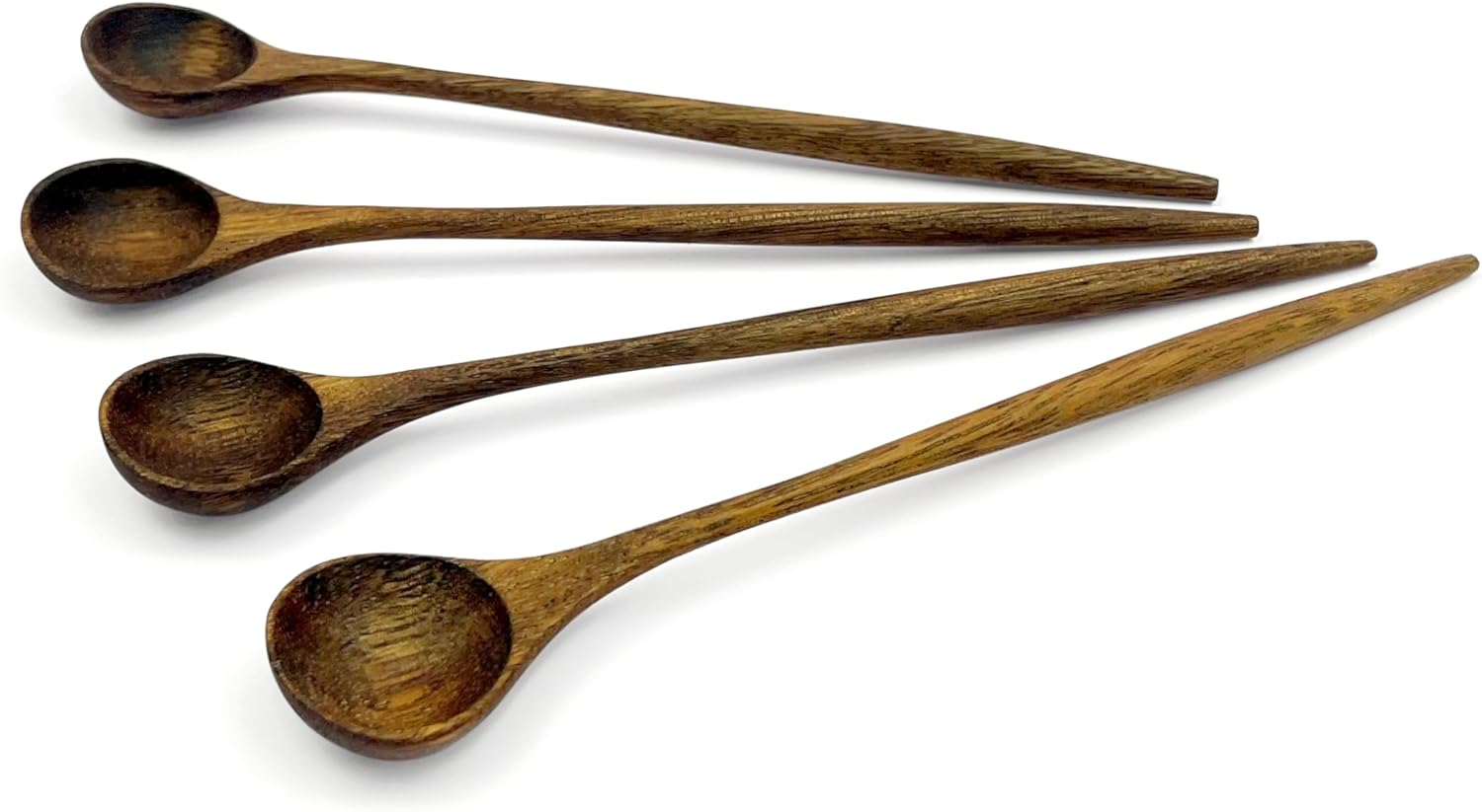 WONDERFUL Cucharas de mango largo de madera de nogal 100% natural para café, té, batido de cocina, agitador de cóctel cuchara de miel mezcladora,