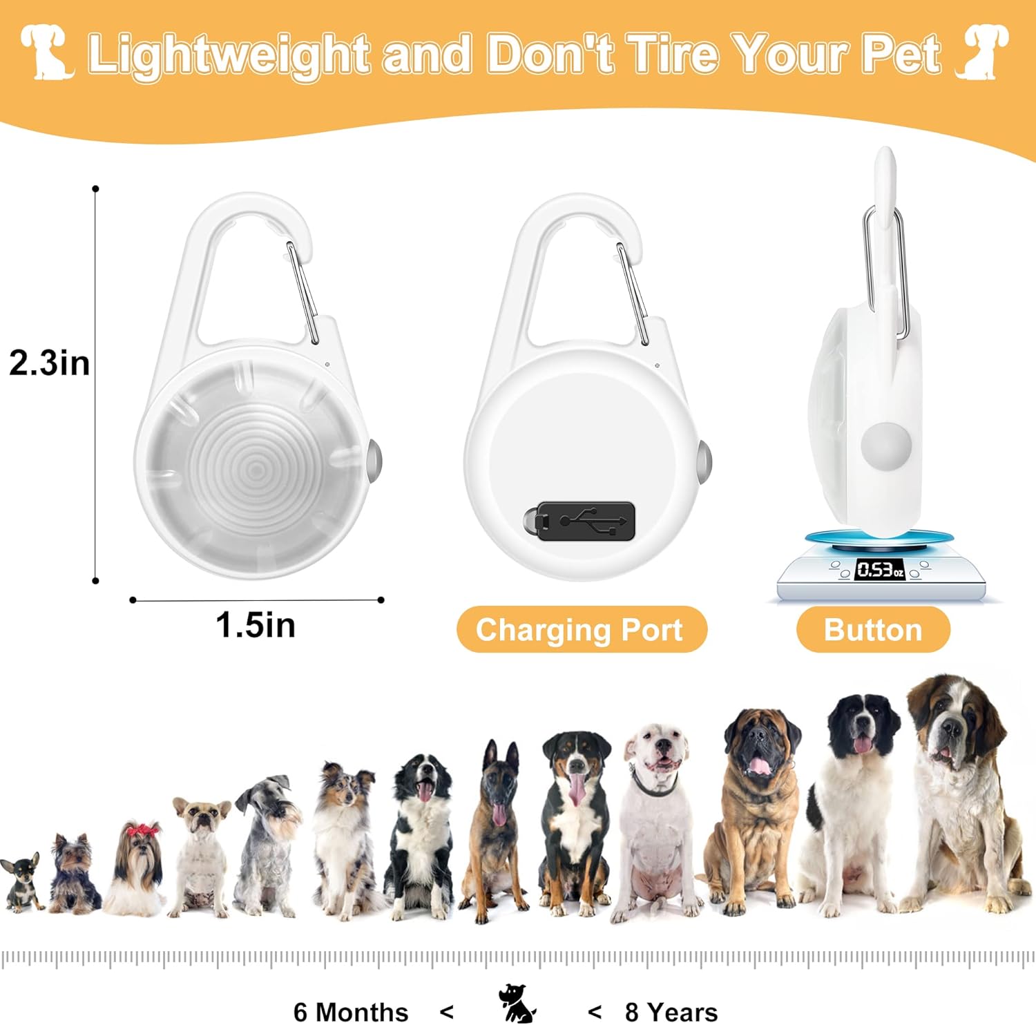 Luz para collar de perro, 4 modos de luces de perro para caminar por la noche, luz de perro que cambia de color RGB, luces recargables para collar