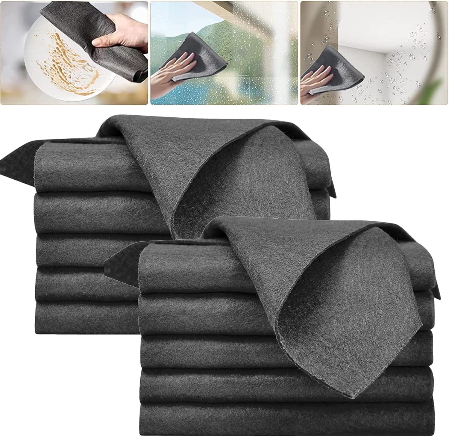 BRGESS Muentastard – Paño de limpieza mágico grueso, paño de limpieza mágico grueso, paños de limpieza de microfibra de vidrio, paño de limpieza