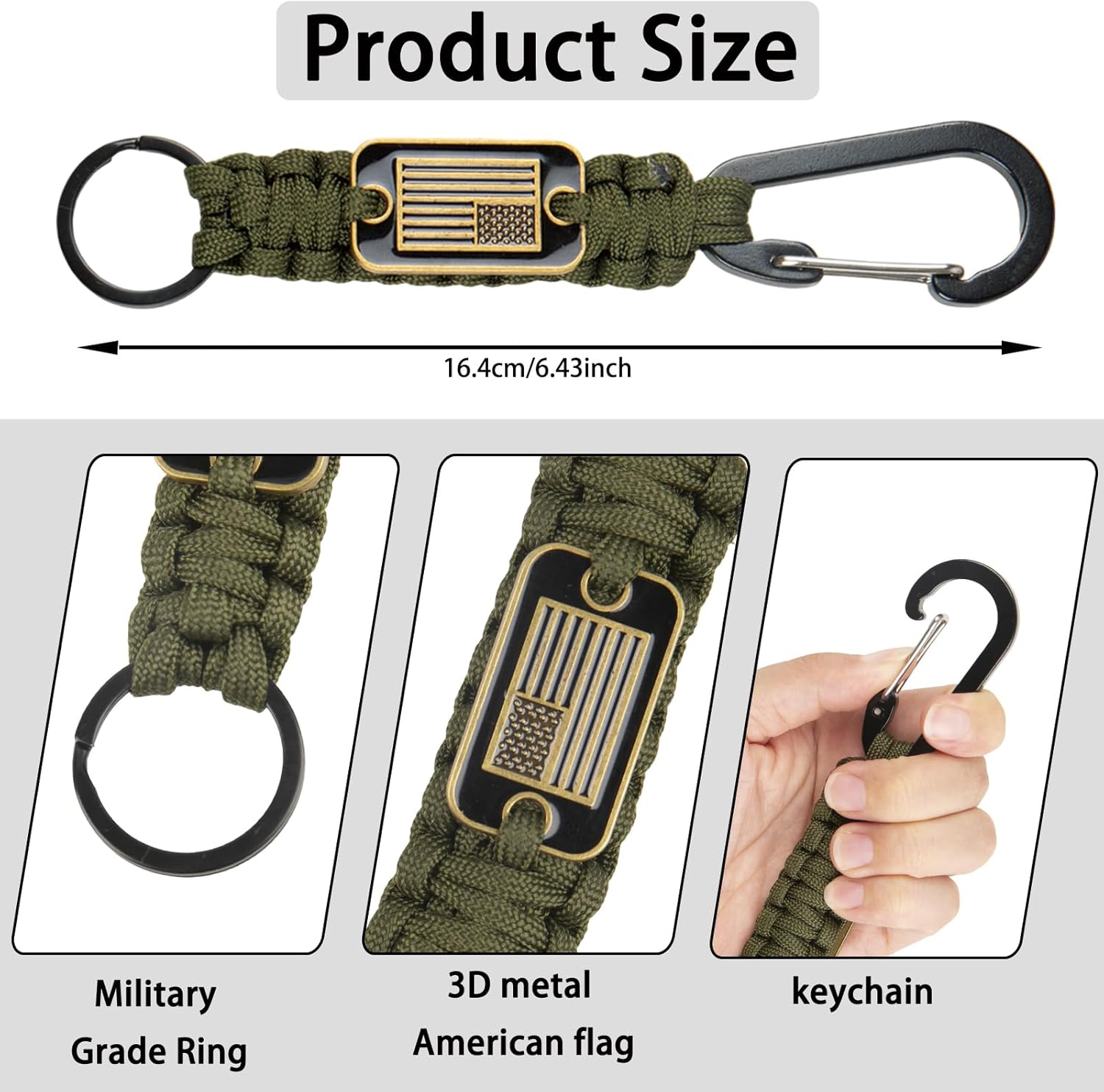 Zugzwang Cordón para llaves, 2 llaveros trenzados de cuerda de paracaídas con bandera de Estados Unidos para hombres que viajan actividades al aire