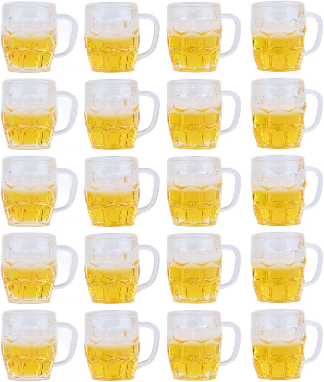 Luqeeg Vasos de cerveza en miniatura, tazas de cerveza en miniatura, kit de casa de muñecas en miniatura, accesorios de decoración de casa de