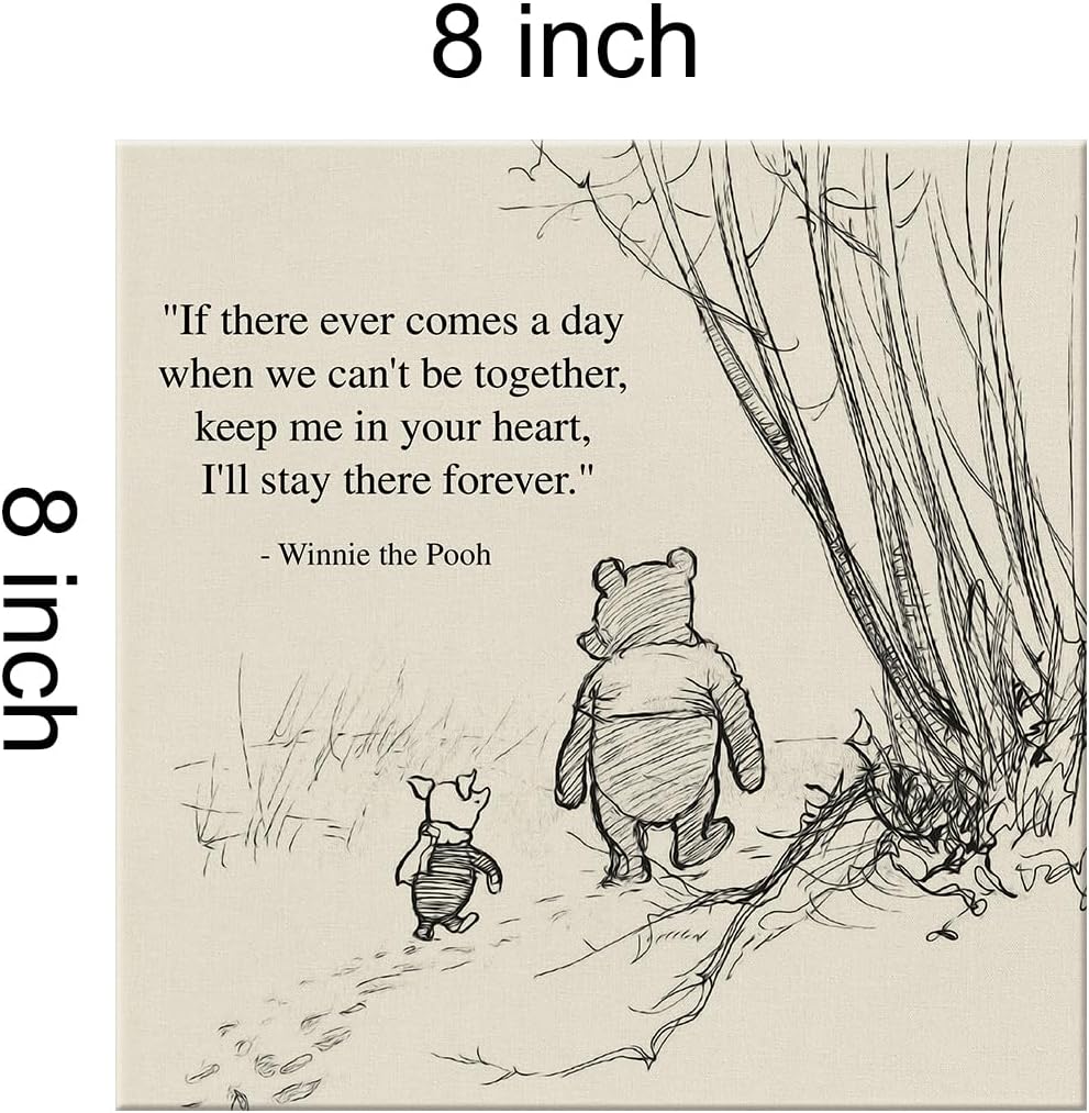 Arte de pared clásico con cita de Winnie the Pooh, arte retro con texto en inglés “If There Ever Comes a Day” (If There Ever Comes a Day Sayings),