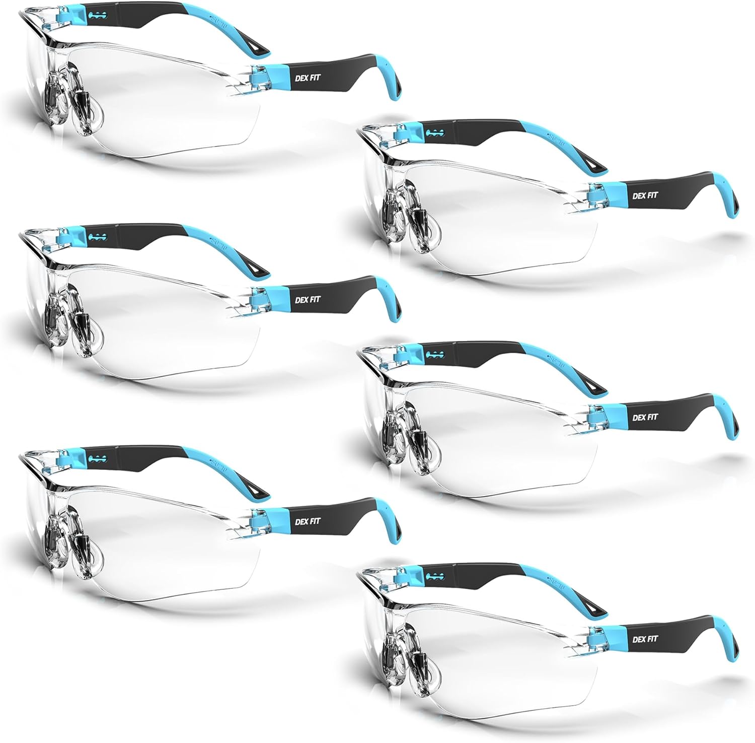 DEX FIT Gafas de seguridad SG210, Z87, protección ocular, antivaho y resistentes a los arañazos, ajustables para mujeres y hombres, protección UV