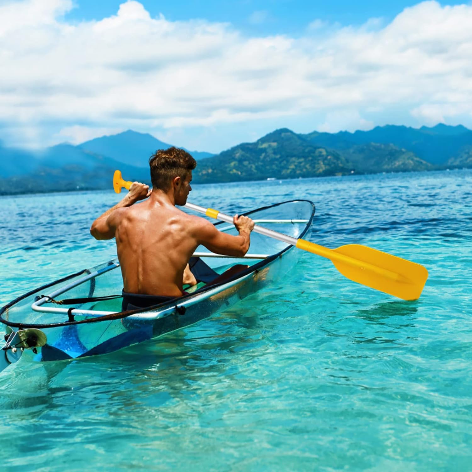 BESPORTBLE Ramos de canoa para kayak, remos extensibles, remos de lancha para tabla de surf, botes inflables, botes de remo para adultos y niños