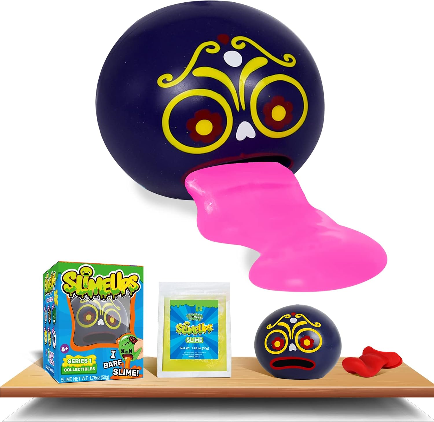 BB SCIENCE Slime ups 3.2In Round Expression Stress Ball, Novelty Stress Relief Squeeze Toys, Tricky Play Fidget Toys, Vent Decompression Slime Ball