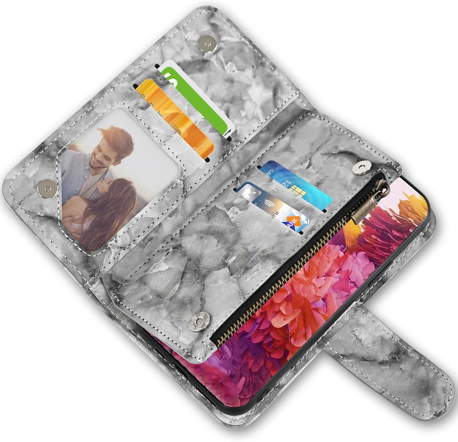 Asuwish Funda de teléfono para Samsung Galaxy S20 FE 5G 6.5 pulgadas Wallet Cell Cover con protector de pantalla de vidrio templado con soporte de