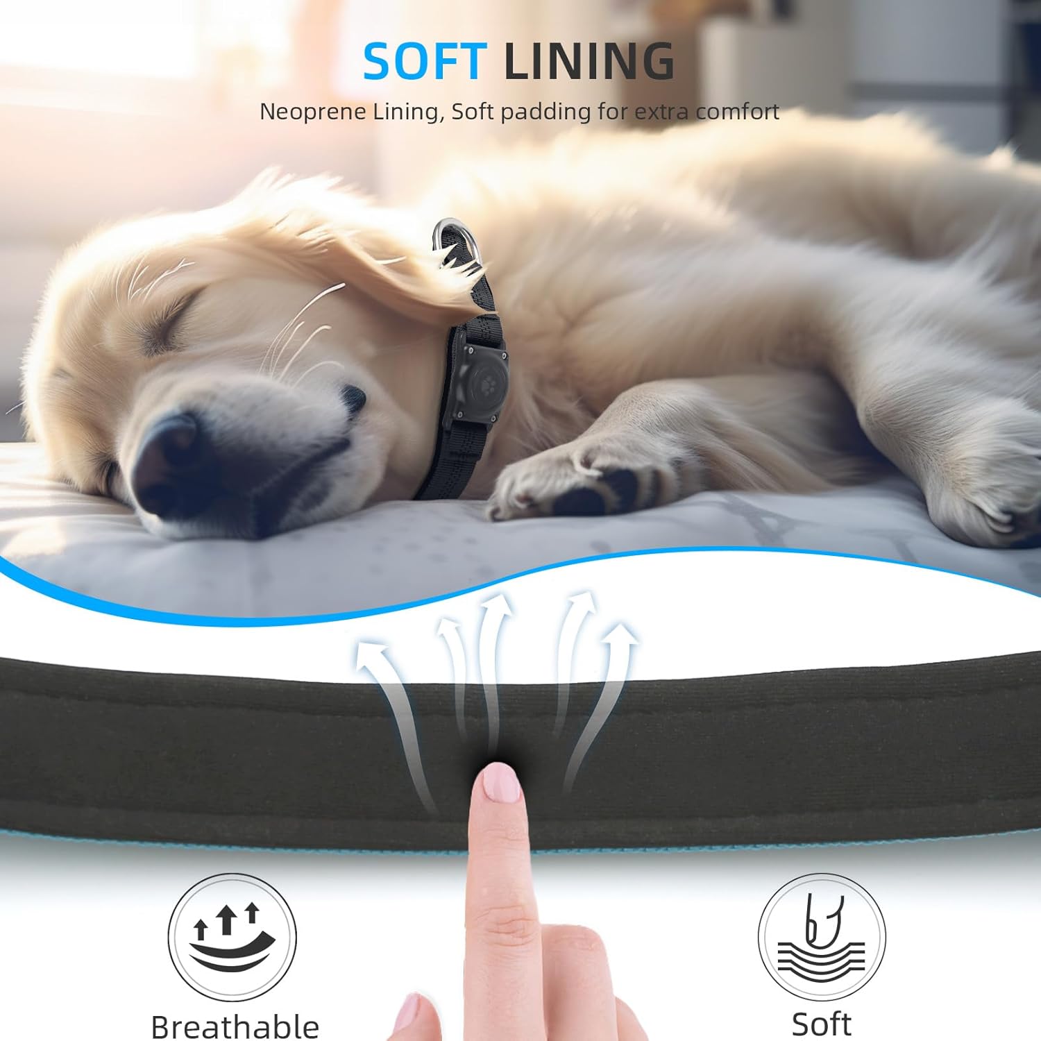 AirTag – Collar de perro, resistente al agua IP68, soporte para collar de perro, reflectante, ultra duradero, cómodo acolchado, collares de perro