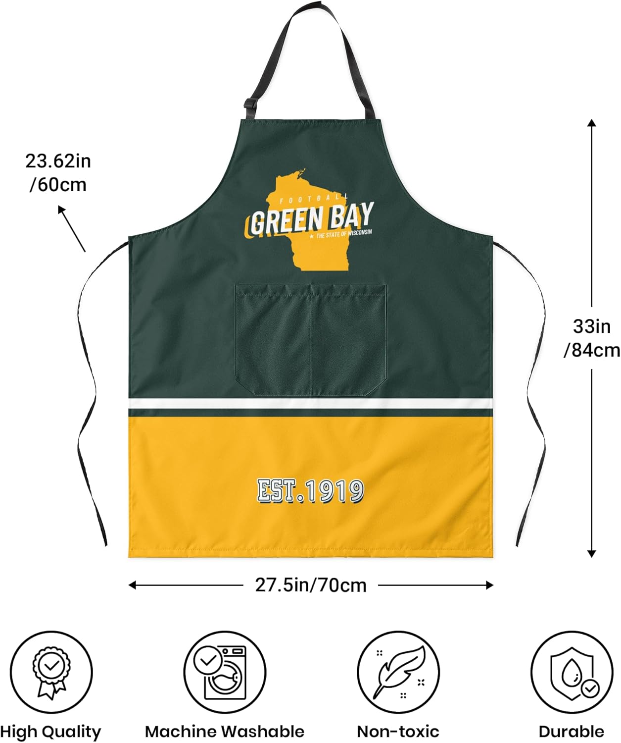 Custom Personalized Cooking Apron Waterproof For Women Men,Add Name and Number Kitchen Grill Chef Cooking Apron