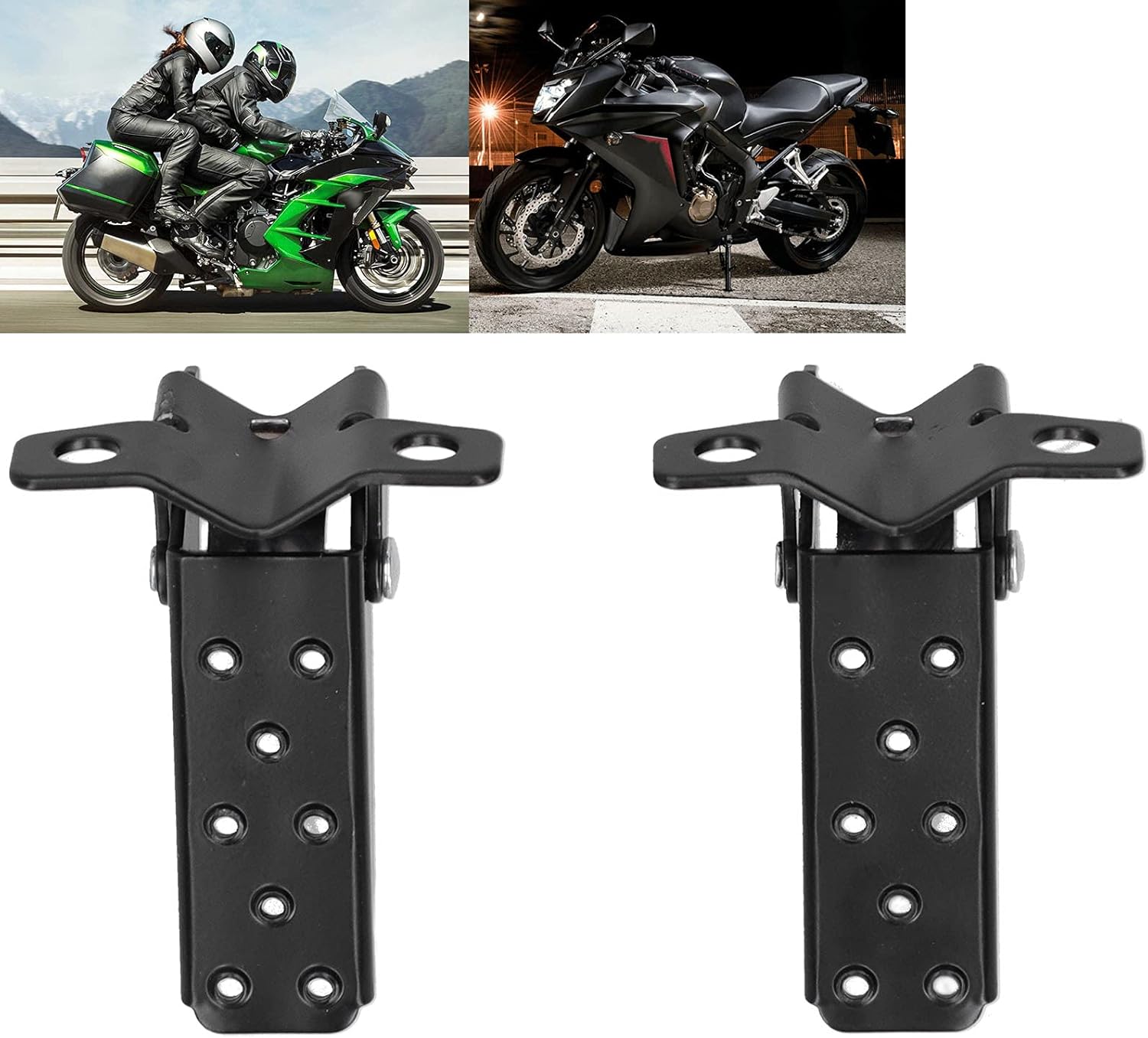 Estriberas universales para motocicleta, reposapiés plegables, pedal de acero, color negro, universal para motocicleta retro, ATV