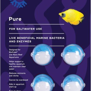 Coralife Tanque de peces de acuario Agua salada marina Suplemento de bacterias para el cuidado del agua pura, paquete de 4 Coralife Tanque de peces de acuario Agua salada marina Suplemento de bacterias para el cuidado del agua pura, paquete de 4