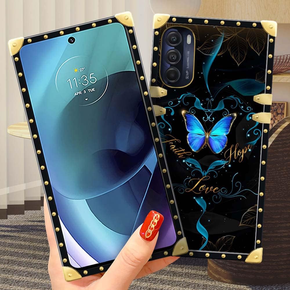 YiXinBB Funda compatible con Motorola Moto G Stylus 2022 4G5G, J Faith Hope Love Butterfly de lujo, elegante, suave, TPU a prueba de golpes,