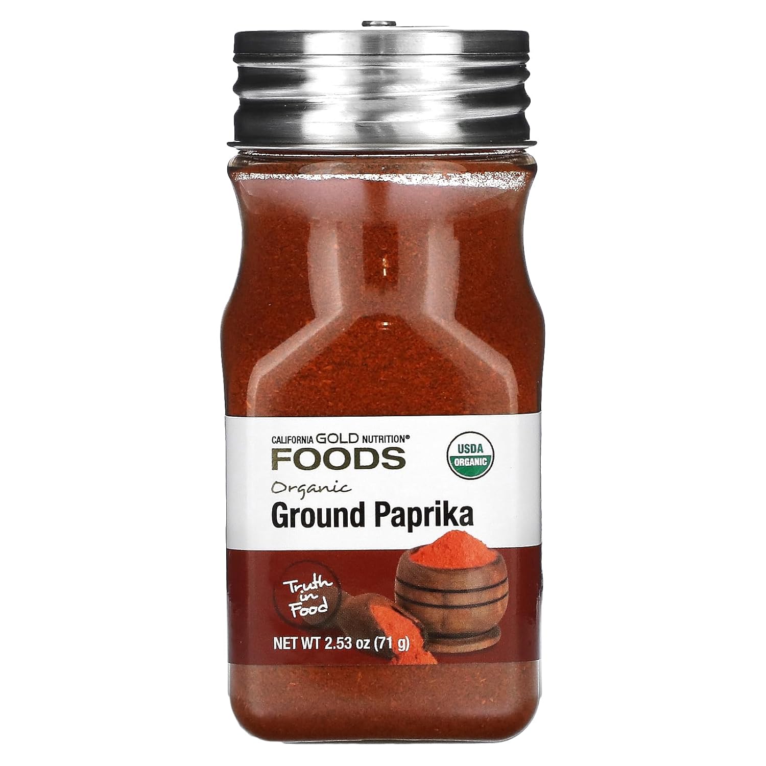 Pimentón molido orgánico, no irradiado, sin ETO, 2.53 oz (71 g), California Gold Nutrition
