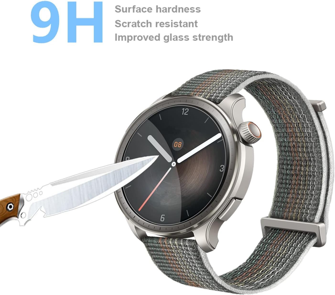 Protector de pantalla compatible con Amazfit Balance (2023 New GTR) (paquete de 3) SmartWatch 9H, película de vidrio templado, transparente, sin
