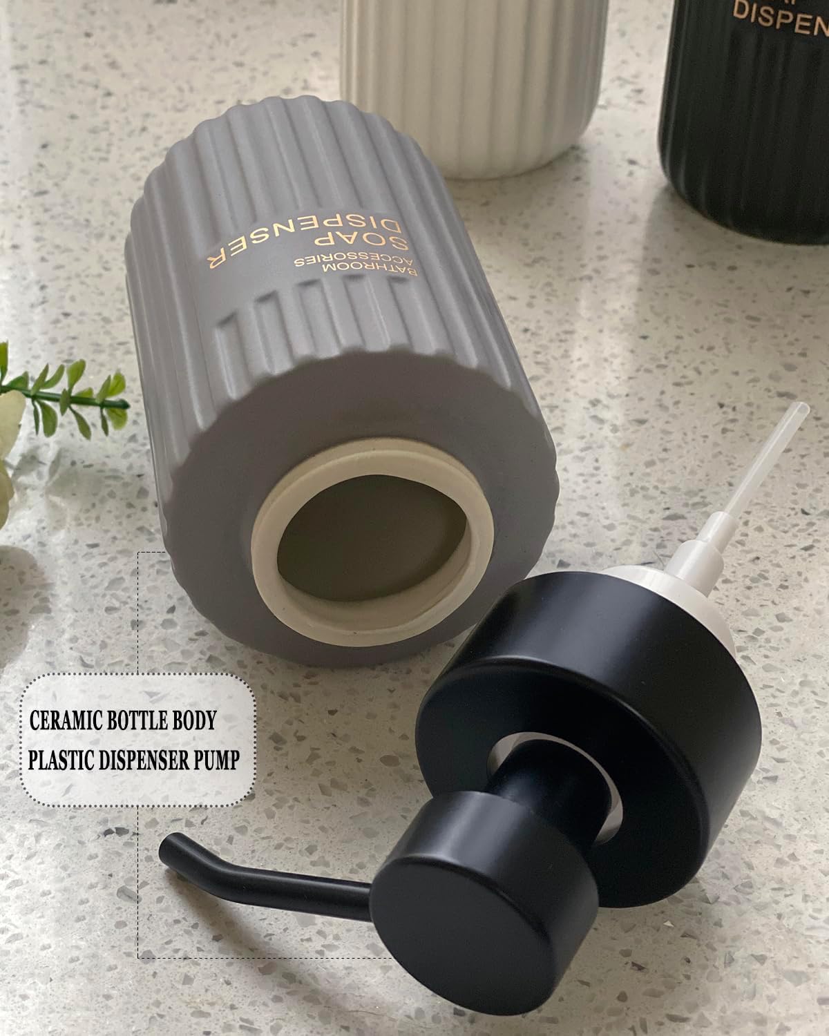 Dispensador de jabón espumoso de 11.5 onzas para baño, dispensador de jabón de espuma de cocina, botella de espuma moderna recargable, dispensador
