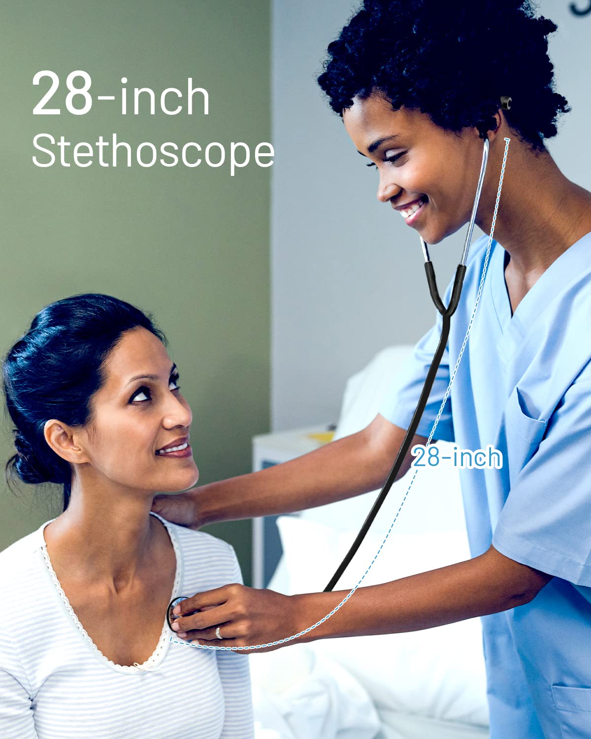 FriCARE – Estetoscopio de doble cabeza para entorno médico y doméstico, diseño clásico, ligero, estetoscopio para adultos, regalo para enfermeras,