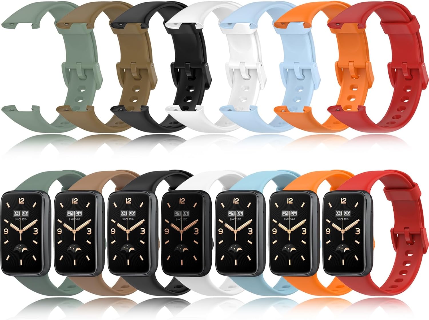 Z.DuDuZAZA Paquete de 7 pulseras para Xiaomi Mi Band 7 Pro correas de repuesto de silicona TPU Correa de reloj ajustable y colorida compatible con