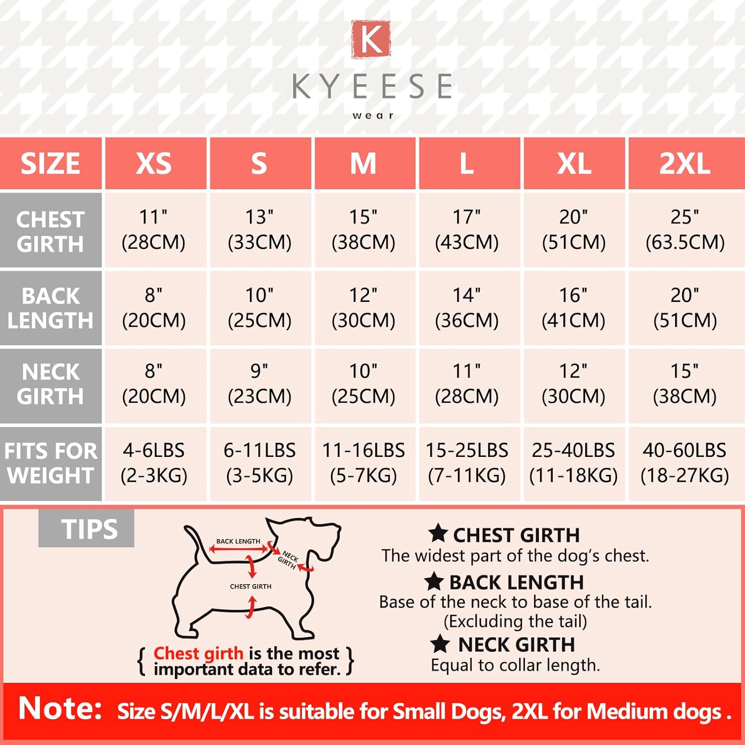 KYEESE Pijama para perros pequeños, elástico de 4 patas, enterizo de perro a rayas, para cubrir el cabello, marrón marfil, L