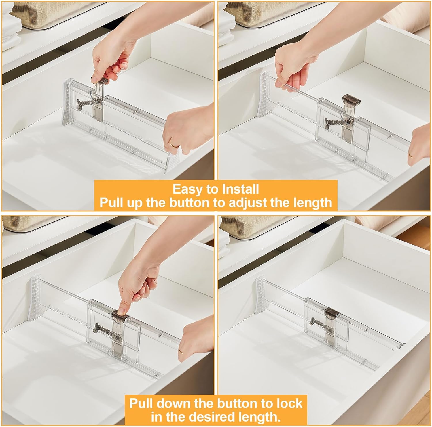 Organizador de cajones, separador de aparador expandible, divisor de cajones ajustable para ropa, utensilios de cocina, dormitorio, estantería, con