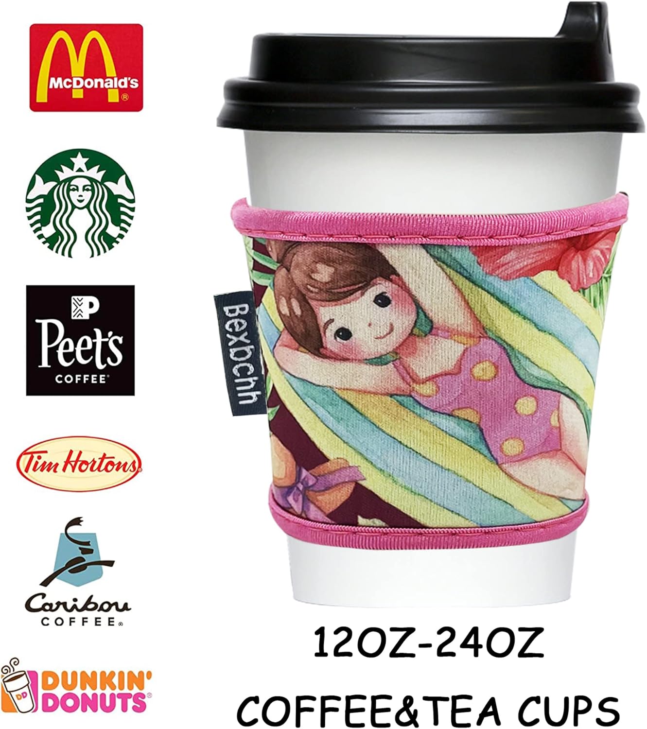 Paquete de 4 fundas reutilizables para café helado, funda aislante para bebidas frías, portavasos de neopreno, funda de café Starbucks, funda de