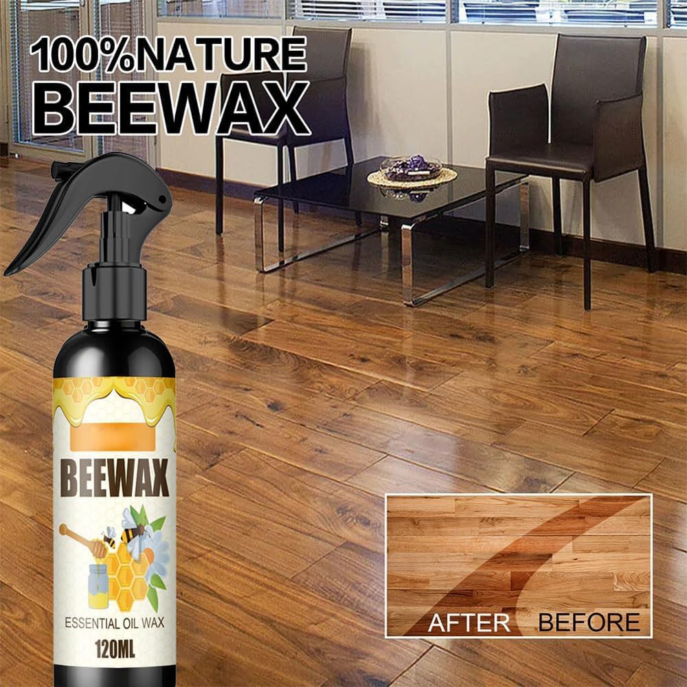 KCRPM Spray de cera de abeja natural micromolecularizada, aerosol de cera de abeja molecularizada, cera de abejas para muebles, pulidor y limpiador