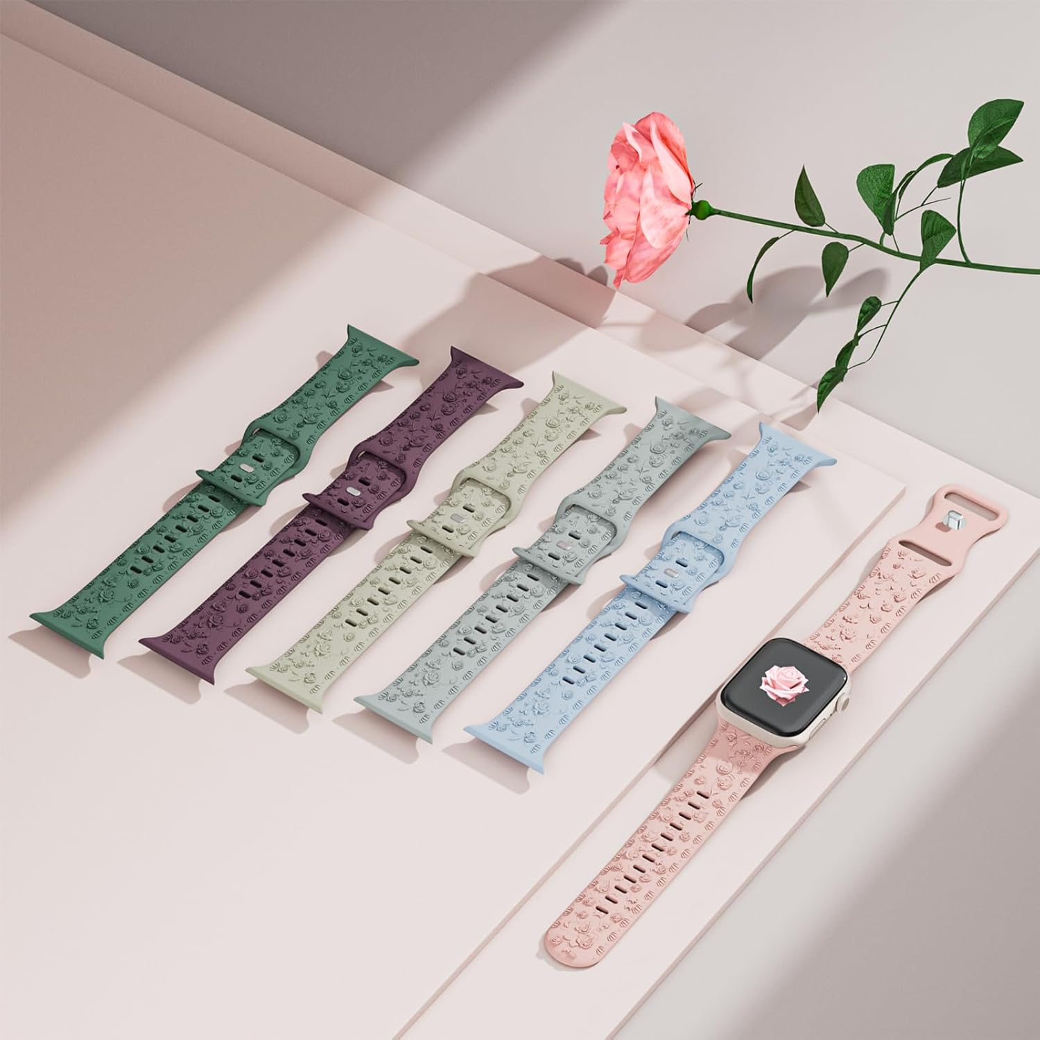 Lindas correas florales para Apple Watch Band para mujeres de 1.575 in 1.614 in 1.496 in 1.772 in 1.732 in 1.654 in Ultra2 1.929 in para niñas y