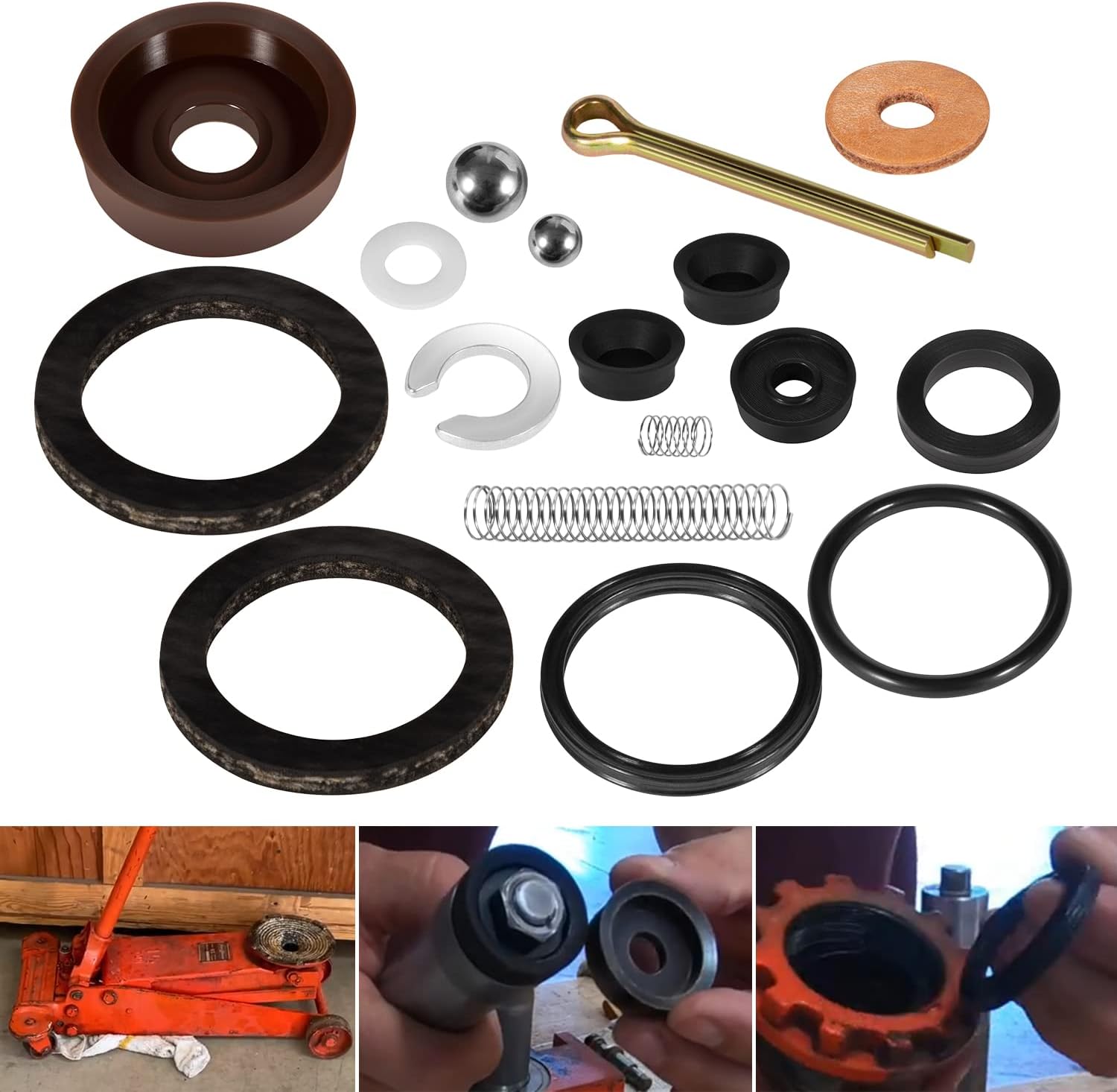 Kit de reparación de reemplazo de sello para piso Jack Hein Werner WS Modelo 1-12 toneladas (16PCS)