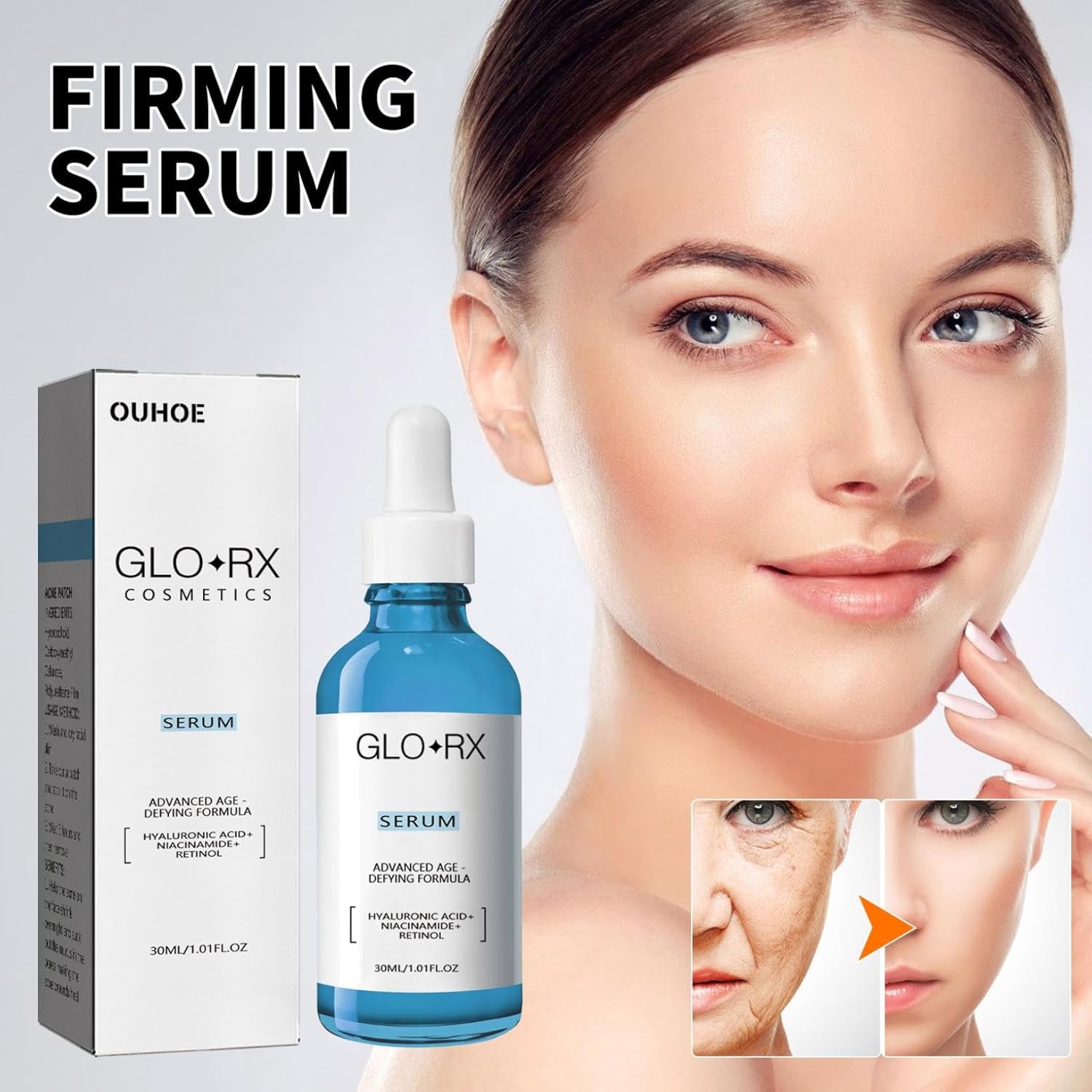 GLORX – Suero facial, suero GLO RX, suero facial de solución de stock, suero facial actualizado para todo tipo de piel, para mujeres líneas faciales