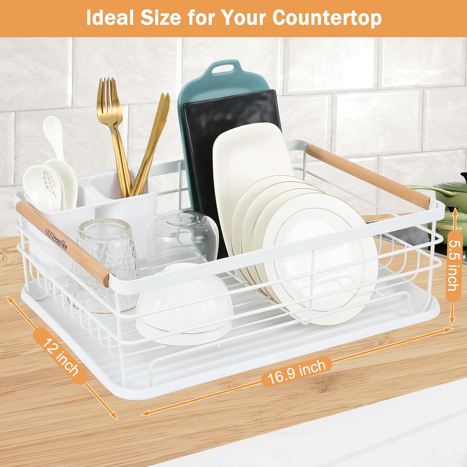 UUUppplike – Escurridor de platos, para encimera de cocina, sobre el fregadero, tabla de drenaje. Escurridor de platos duradero, soporte para