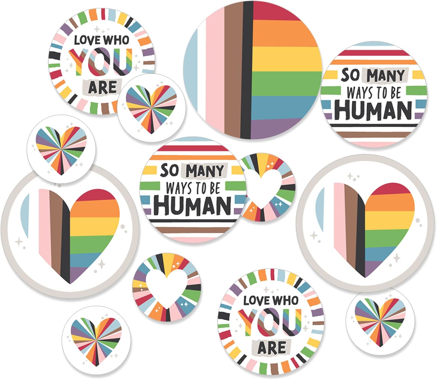 Big Dot of Happiness So Many Ways to Be Human – Confeti circular gigante para fiesta del orgullo – Decoraciones de fiesta – Confeti grande 27
