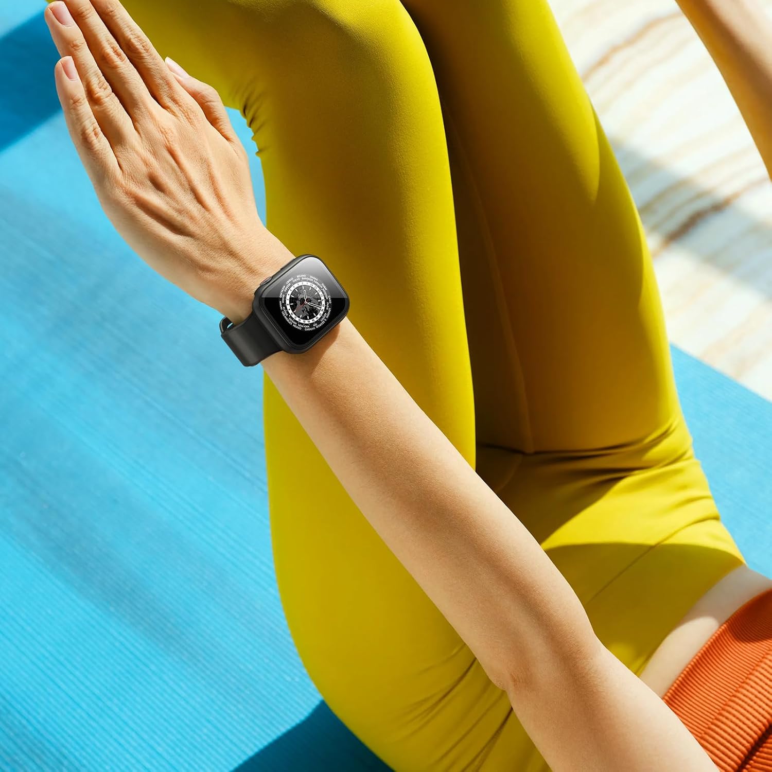 Goton – Funda impermeable para Apple Watch Series 9, 8, 7, 1.614 pulgadas, fundas rígidas de policarbonato con protector de pantalla de vidrio