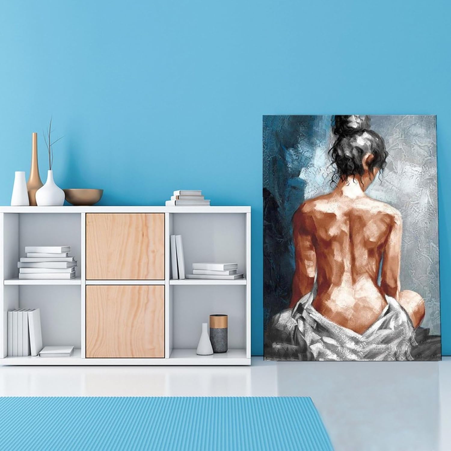 THAELY Póster de arte sexy en lienzo, arte para la pared, baño, dormitorio, decoración abstracta y sexy, mujer nude, decoración de pared, lienzo