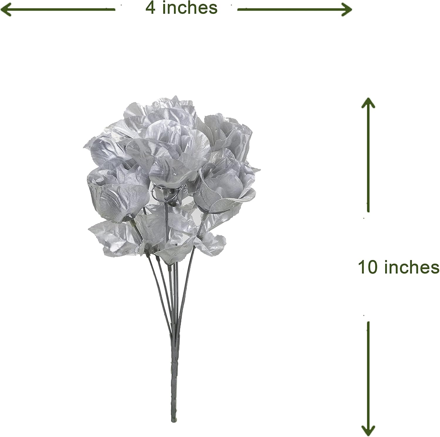 Season’s Need – Flores artificiales brillantes plateadas, decoración de 84 cabezas, aspecto real con tallo para ramos de boda, centros de mesa,