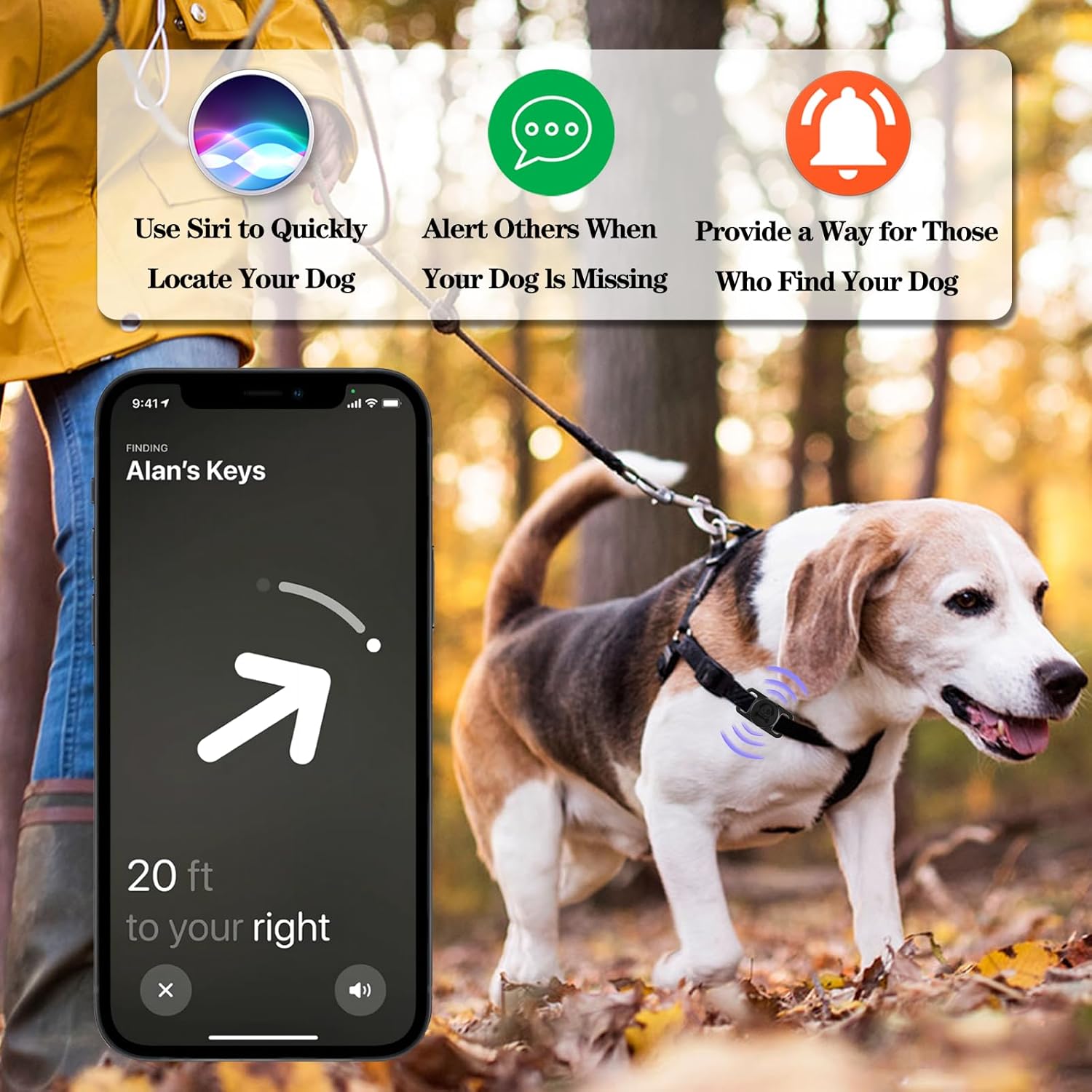 Paquete de 2 soportes impermeables para collar de perro AirTag compatibles con Apple AirTag, soporte de silicona oculto para Airtag Tracker,