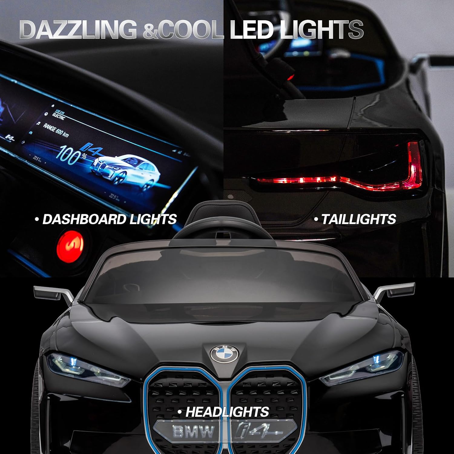 VPQS Vehículo eléctrico de 12 V para niños, con 4 ruedas, batería con control remoto para padres, BMW, juguetes para niños pequeños, para niños de 1