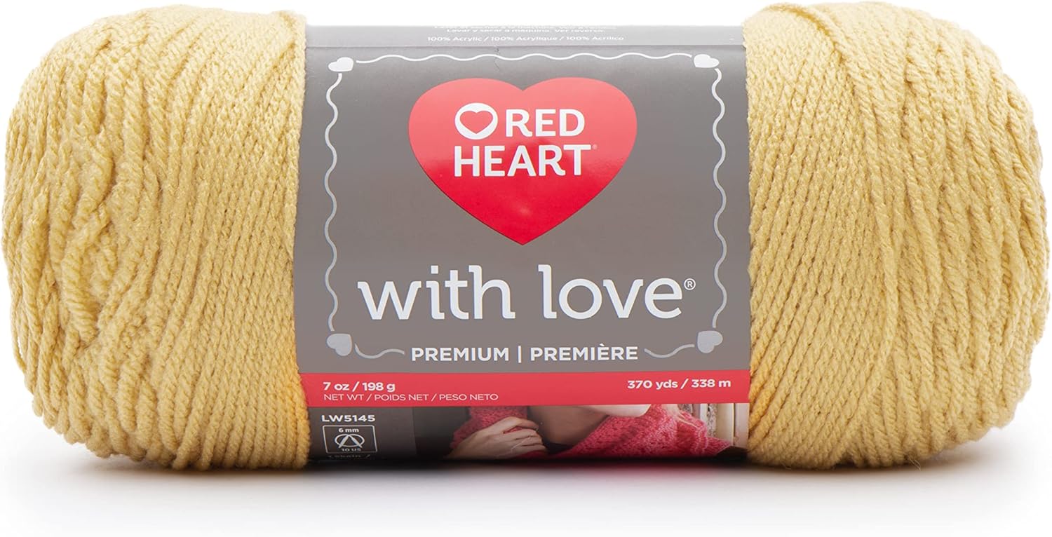 Red Heart with Love – Hilo de seda de maíz, paquete de 3 unidades de 6.98 oz7 onzas, acrílico, 4 medianos (peinado), 370 yardas, tejidoganchillo
