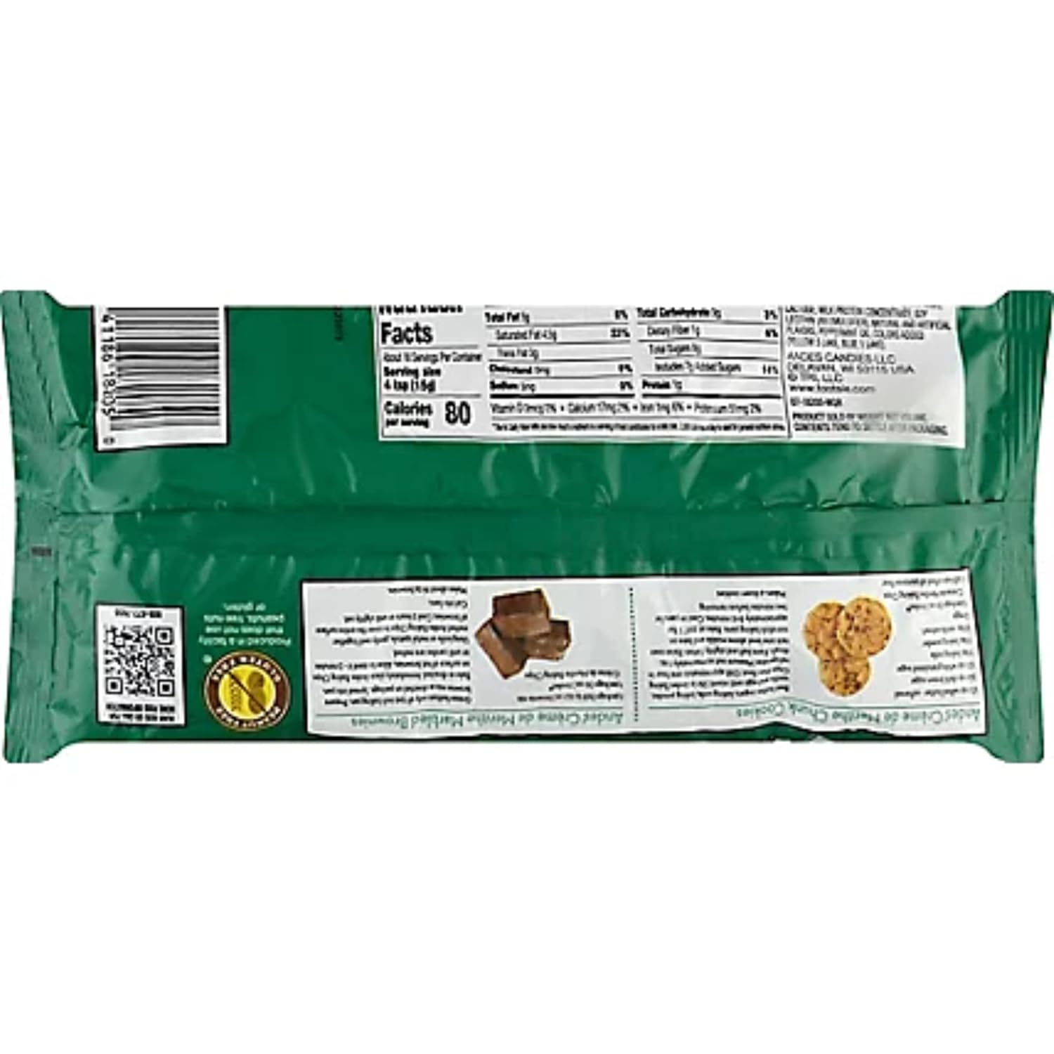 Chips de Navidad para hornear, sabor a crema de menthe, adornos para galletas, cupcakes y pasteles, bolsas a granel, paquete de 2