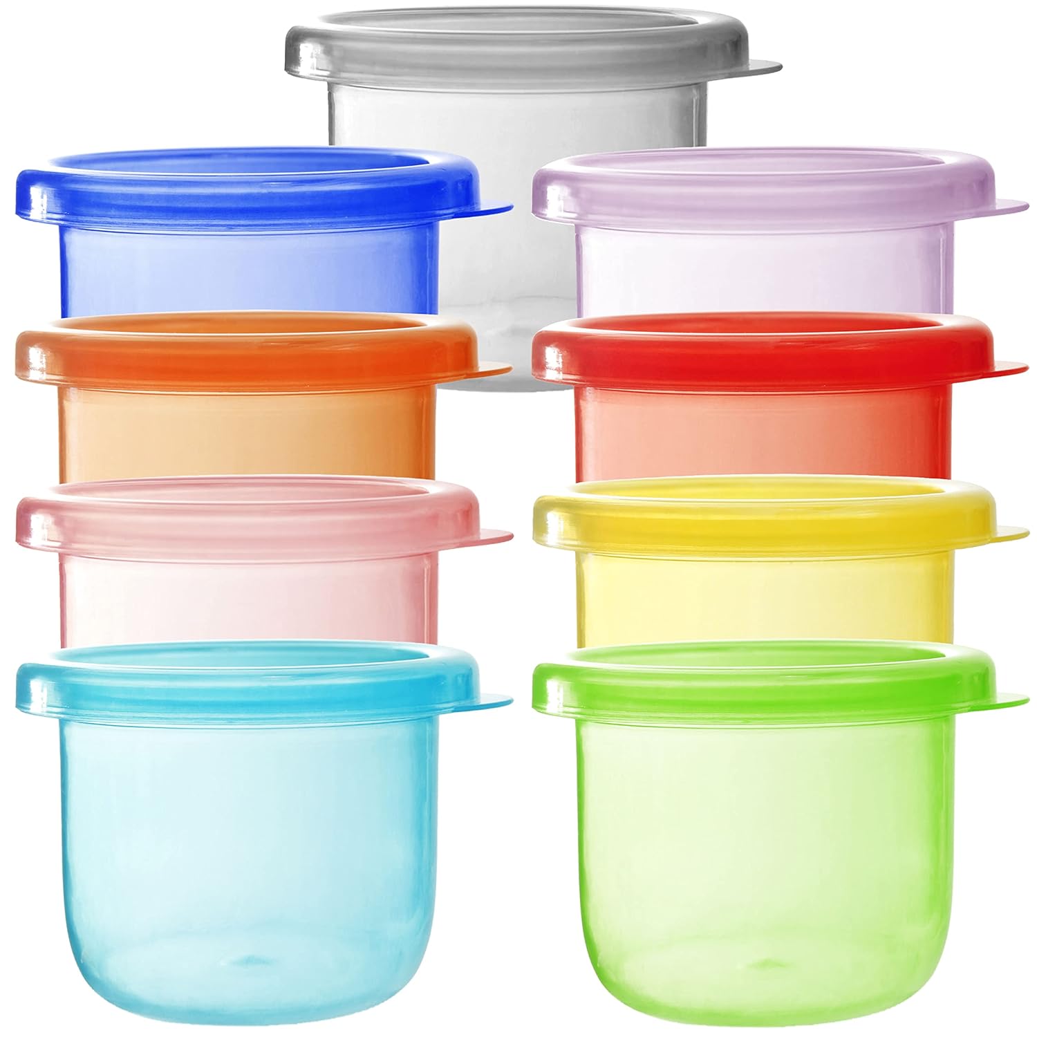 Youngever 9 juegos de almacenamiento de alimentos para bebés, recipientes de plástico para alimentos para bebés (4 onzas)