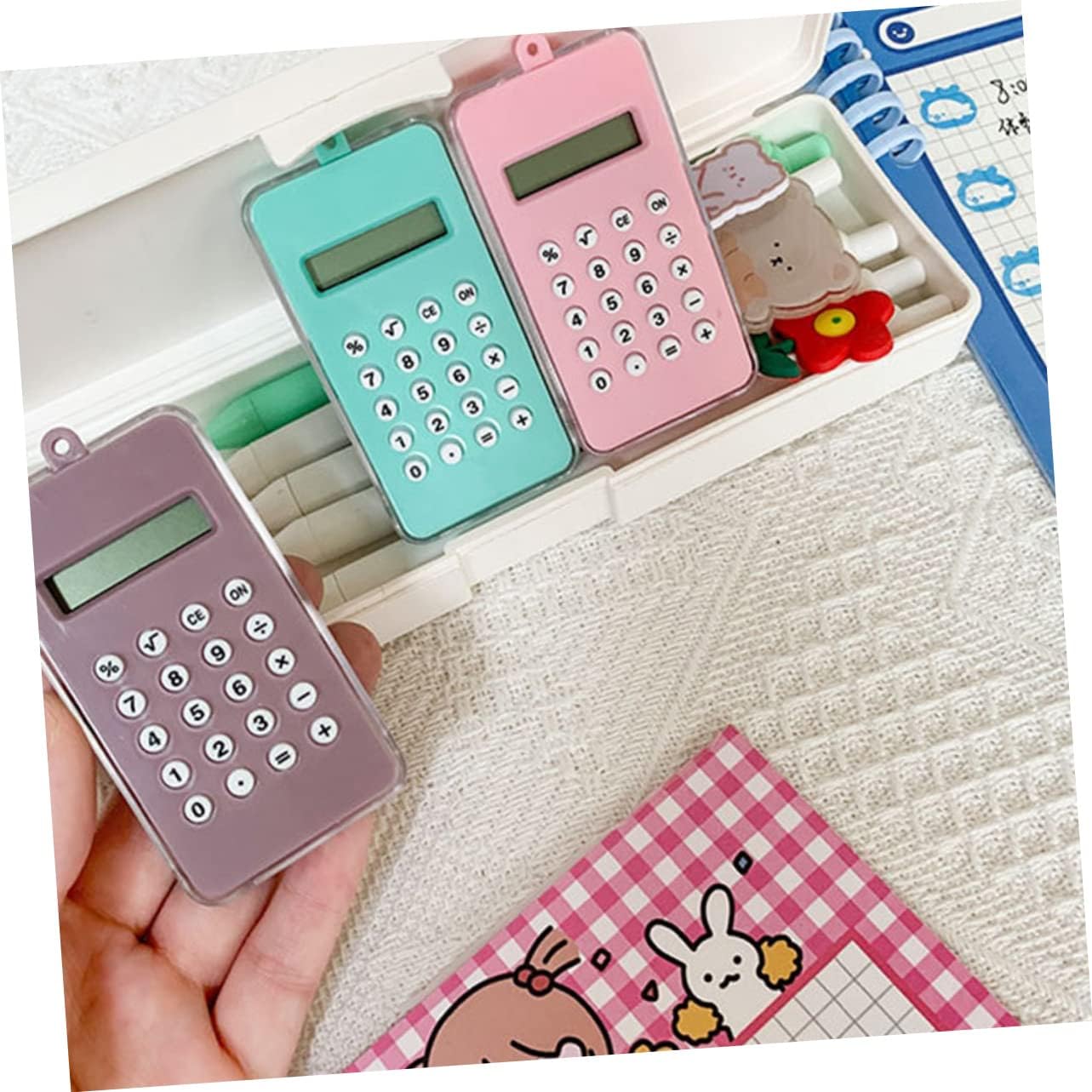 Tofficu Calculadora de bolsas de regalo, 2 unidades, relleno de bolsas de golosinas, rellenos para niños, estudiantes, relleno de computadora para