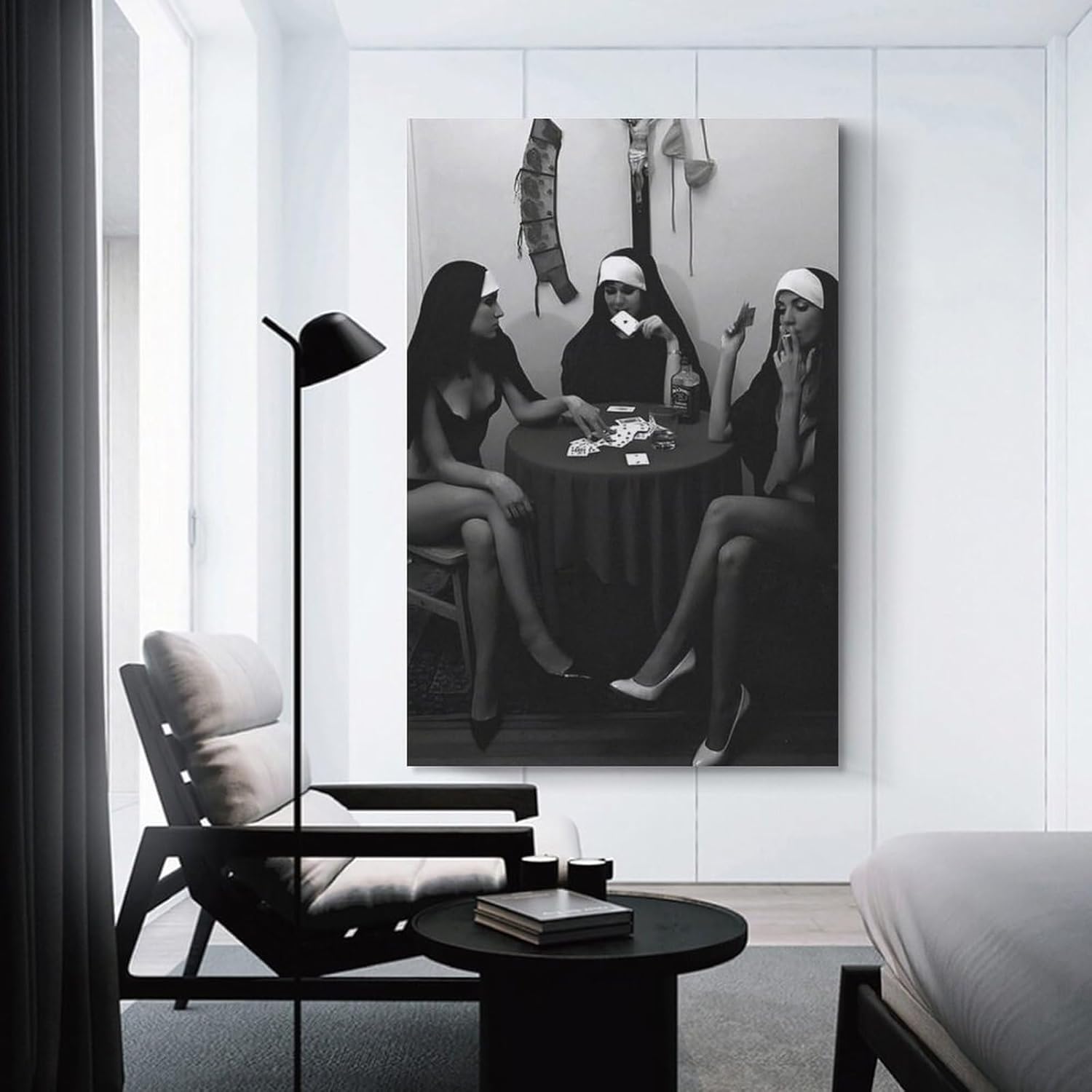 Póster de monja fumadora, póster de arte vintage para mujer, póster de estética de habitación, póster de pintura en lienzo, cuadros e impresiones