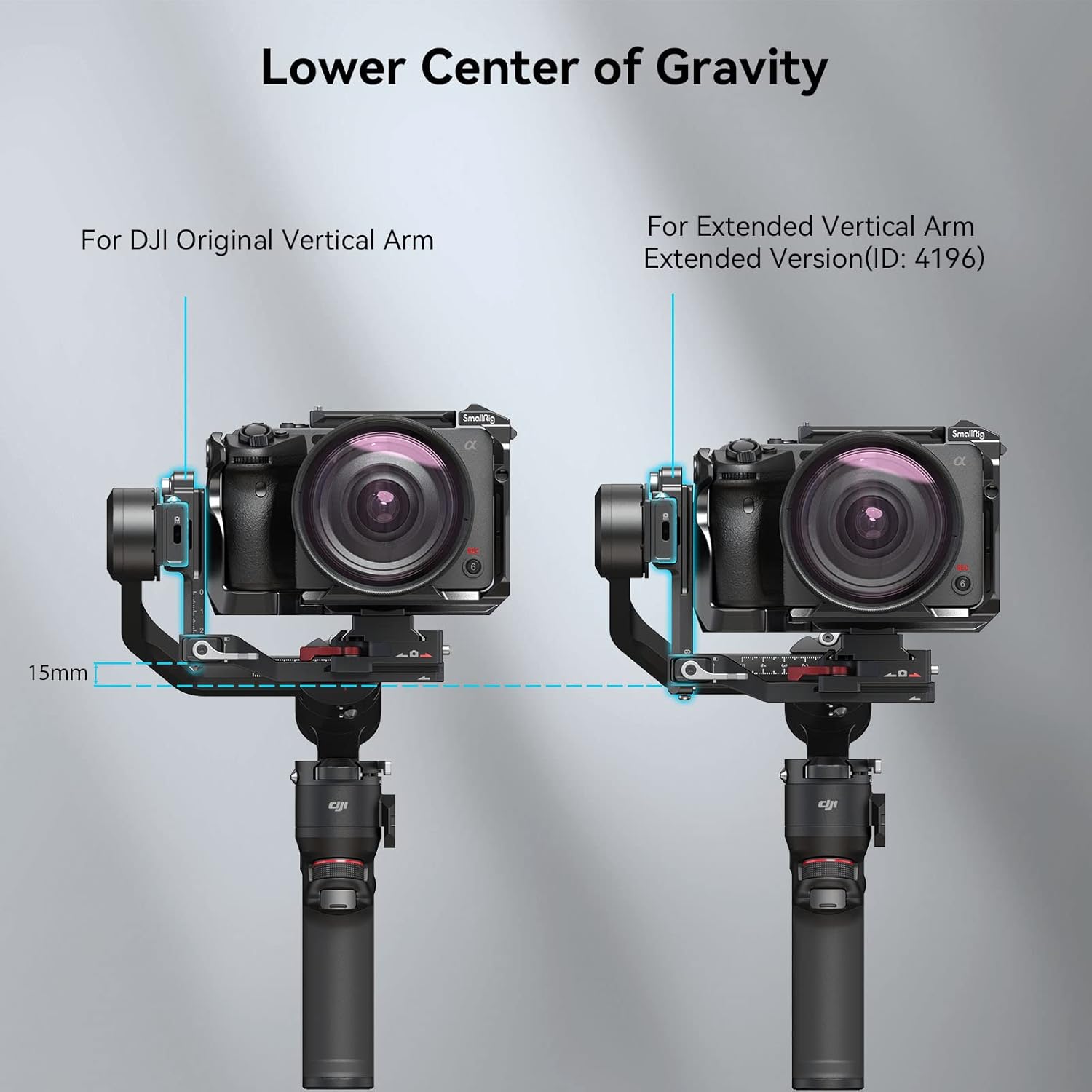 SmallRig Brazo vertical extendido para DJI RS 3 Mini, placa de montaje de extensión para DJI RS 3 Mini – 4196
