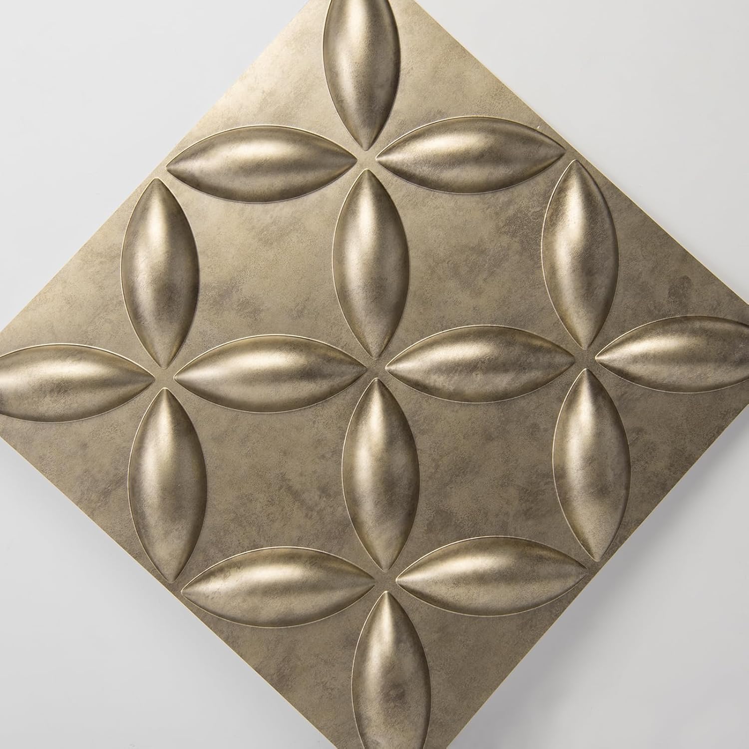 Art3d Paneles de pared 3D texturizados, paneles de pared de PVC para decoración de pared interior, paquete de 12 azulejos de 32 pies cuadrados, oro