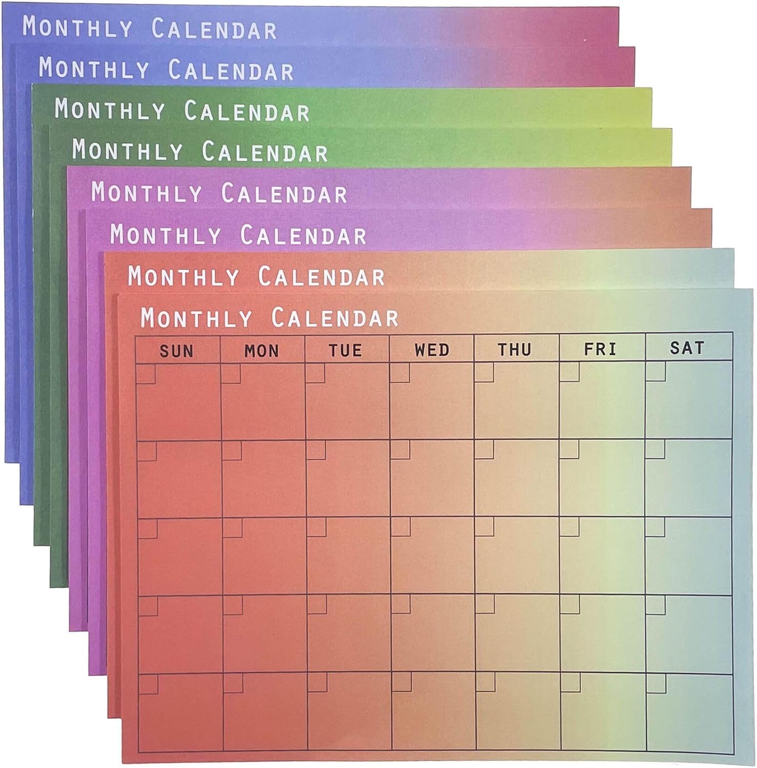 Calendario de notas adhesivas de 6 x 8 pulgadas, bloc de notas adhesivas mensuales, bloc de notas grande para la escuela, el hogar, la oficina,