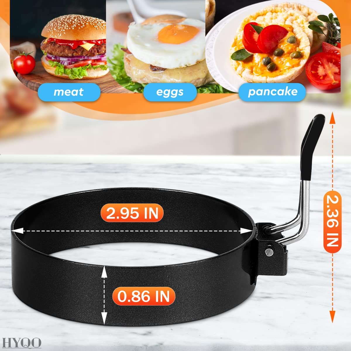 Egg Rings for Frying Eggs – 2Pcs Round Egg Cooker Ring Egg Circles for Frying Eggs Egg Molds Fried Egg Cooker Ring – Egg Mold for Breakfast