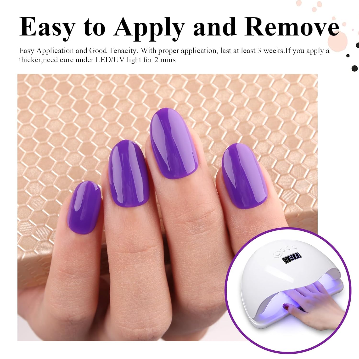 Imtiti Esmalte de uñas en gel, esmalte de uñas de gel morado lavanda UV LED, esmalte de uñas de gel para salón de manicura y arte de uñas en casa,